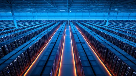 Komplexe Serverinfrastruktur mit Datenstrom-Visualisierung für Website-Indexierung