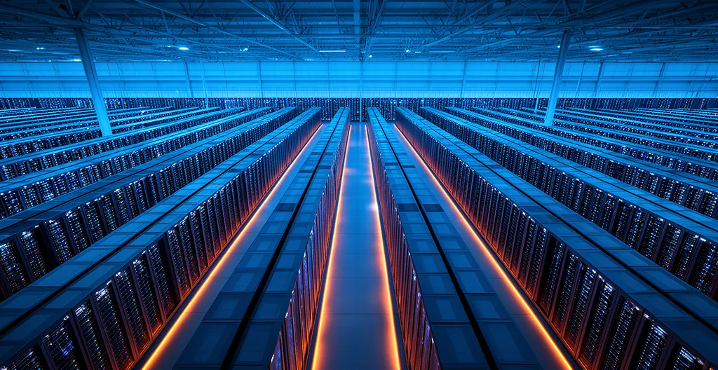 Komplexe Serverinfrastruktur mit Datenstrom-Visualisierung für Website-Indexierung