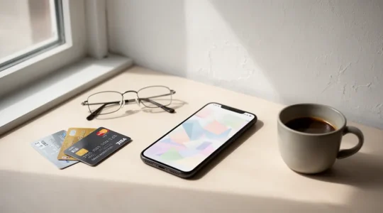 Smartphone-Bildschirm zeigt Warenkorb-Symbol mit Abbruchrate-Statistik auf mobilem Gerät