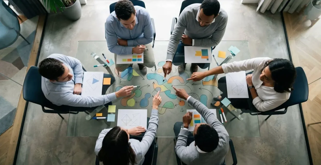 Team-Workshop zur gemeinsamen USP-Entwicklung mit visuellen Methoden